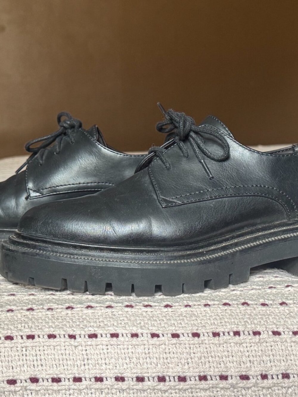 H&M Chunky Black Loafers Shoes Woman's Size US 9.5